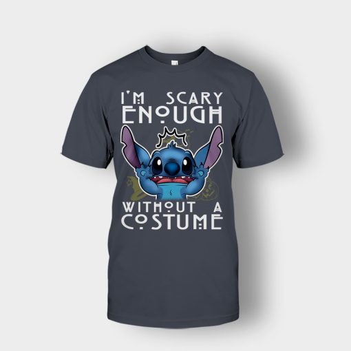 Im-Scary-Enough-Without-A-Custume-Halloween-Disney-Lilo-And-Stitch-Unisex-T-Shirt-Dark-Heather
