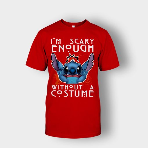 Im-Scary-Enough-Without-A-Custume-Halloween-Disney-Lilo-And-Stitch-Unisex-T-Shirt-Red