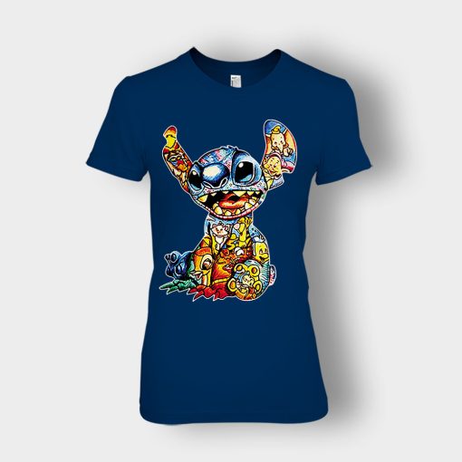 Inside-A-Stitch-Disney-Lilo-And-Stitch-Ladies-T-Shirt-Navy