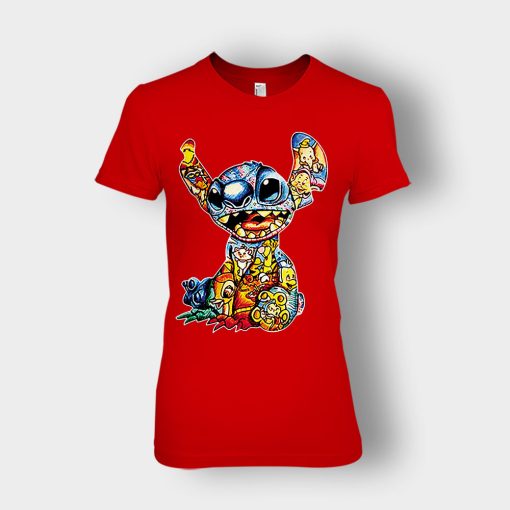 Inside-A-Stitch-Disney-Lilo-And-Stitch-Ladies-T-Shirt-Red