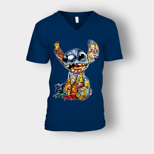 Inside-A-Stitch-Disney-Lilo-And-Stitch-Unisex-V-Neck-T-Shirt-Navy