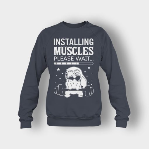 Installing-Muscles-Please-Wait-Disney-Lilo-And-Stitch-Crewneck-Sweatshirt-Dark-Heather