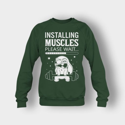 Installing-Muscles-Please-Wait-Disney-Lilo-And-Stitch-Crewneck-Sweatshirt-Forest