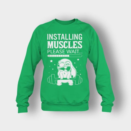 Installing-Muscles-Please-Wait-Disney-Lilo-And-Stitch-Crewneck-Sweatshirt-Irish-Green
