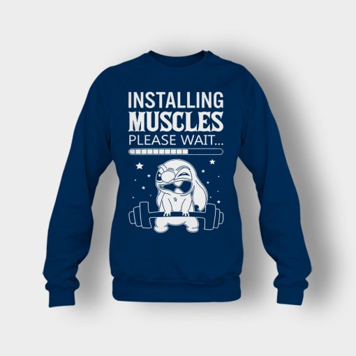 Installing-Muscles-Please-Wait-Disney-Lilo-And-Stitch-Crewneck-Sweatshirt-Navy