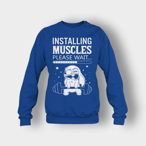 Installing-Muscles-Please-Wait-Disney-Lilo-And-Stitch-Crewneck-Sweatshirt-Royal