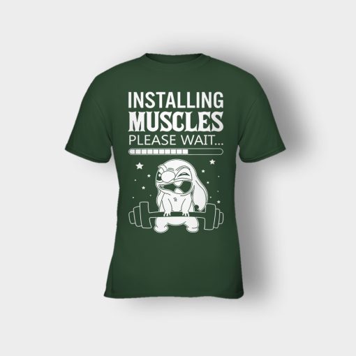 Installing-Muscles-Please-Wait-Disney-Lilo-And-Stitch-Kids-T-Shirt-Forest