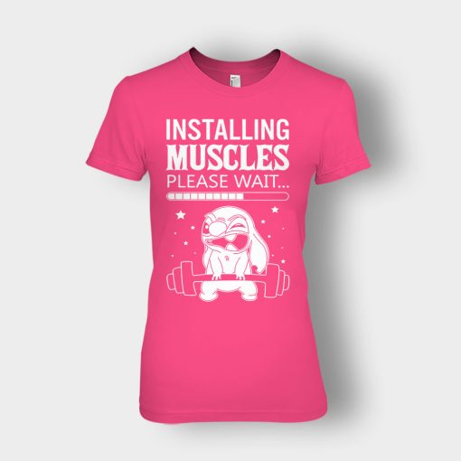 Installing-Muscles-Please-Wait-Disney-Lilo-And-Stitch-Ladies-T-Shirt-Heliconia