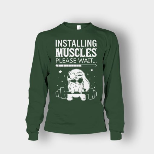 Installing-Muscles-Please-Wait-Disney-Lilo-And-Stitch-Unisex-Long-Sleeve-Forest