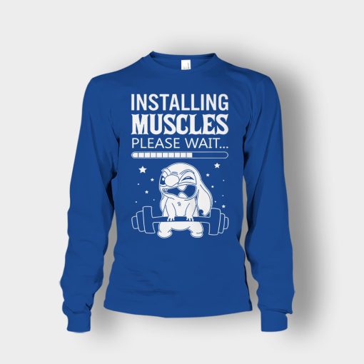 Installing-Muscles-Please-Wait-Disney-Lilo-And-Stitch-Unisex-Long-Sleeve-Royal