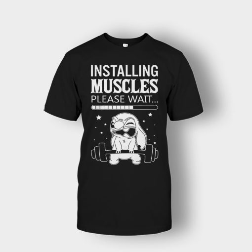 Installing-Muscles-Please-Wait-Disney-Lilo-And-Stitch-Unisex-T-Shirt-Black