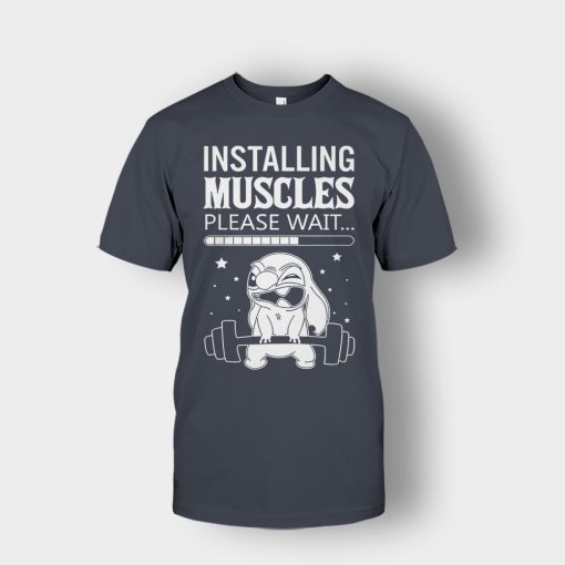 Installing-Muscles-Please-Wait-Disney-Lilo-And-Stitch-Unisex-T-Shirt-Dark-Heather