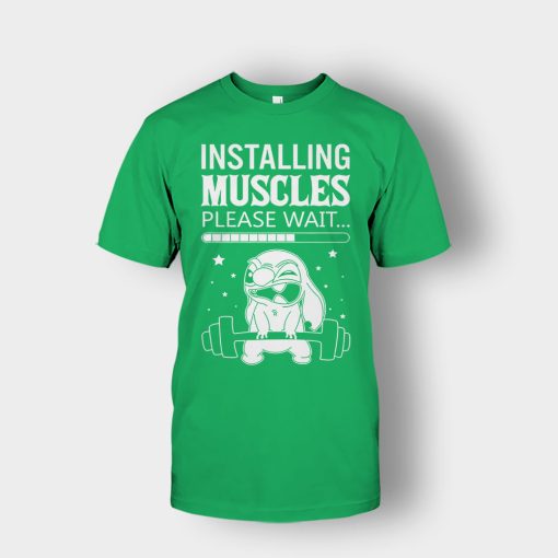 Installing-Muscles-Please-Wait-Disney-Lilo-And-Stitch-Unisex-T-Shirt-Irish-Green