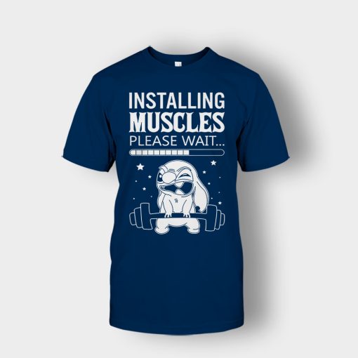 Installing-Muscles-Please-Wait-Disney-Lilo-And-Stitch-Unisex-T-Shirt-Navy