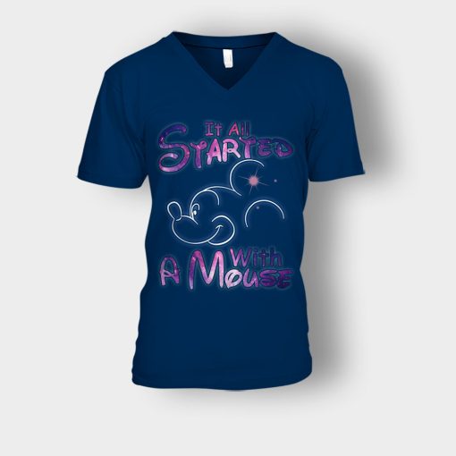 It-All-Start-With-A-Mouse-Disney-Mickey-Inspired-Unisex-V-Neck-T-Shirt-Navy