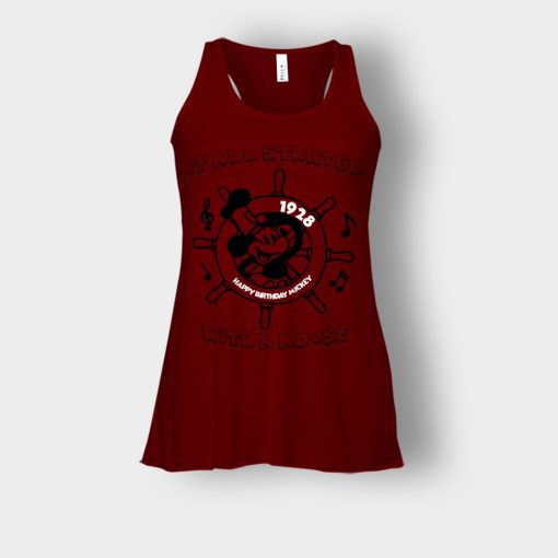 It-All-Started-With-A-Mouse-Steamboat-Willie-Disney-Mickey-Inspired-Bella-Womens-Flowy-Tank-Maroon
