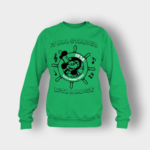 It-All-Started-With-A-Mouse-Steamboat-Willie-Disney-Mickey-Inspired-Crewneck-Sweatshirt-Irish-Green