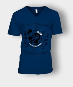 It-All-Started-With-A-Mouse-Steamboat-Willie-Disney-Mickey-Inspired-Unisex-V-Neck-T-Shirt-Navy