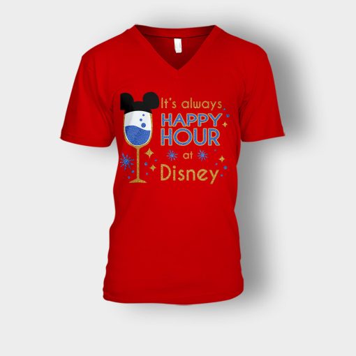 Its-Always-Happy-Hour-Disney-Inspired-Unisex-V-Neck-T-Shirt-Red