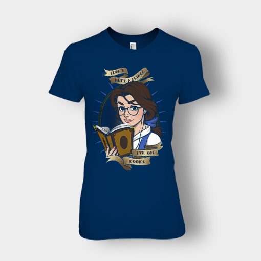 Ive-Got-Books-Disney-Beauty-And-The-Beast-Ladies-T-Shirt-Navy