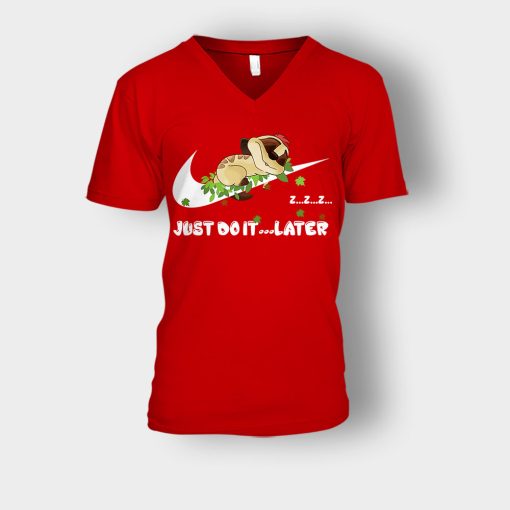 Just-Do-It-Later-The-Lion-King-Disney-Inspired-Unisex-V-Neck-T-Shirt-Red