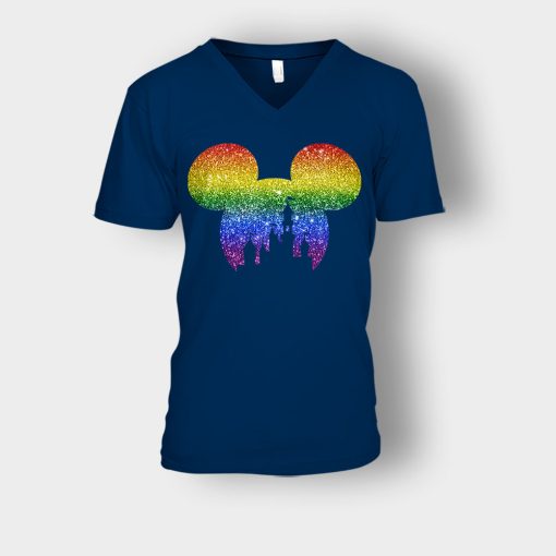 LGBT-Disneyland-Castle-Disney-Mickey-Inspired-Unisex-V-Neck-T-Shirt-Navy