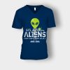 Lets-See-Them-Aliens-Storm-Area-51-Event-Quote-Unisex-V-Neck-T-Shirt-Navy
