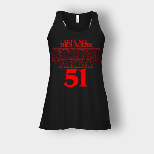 Lets-see-them-Aliens-Storm-Area-51-Stranger-Things-Bella-Womens-Flowy-Tank-Black