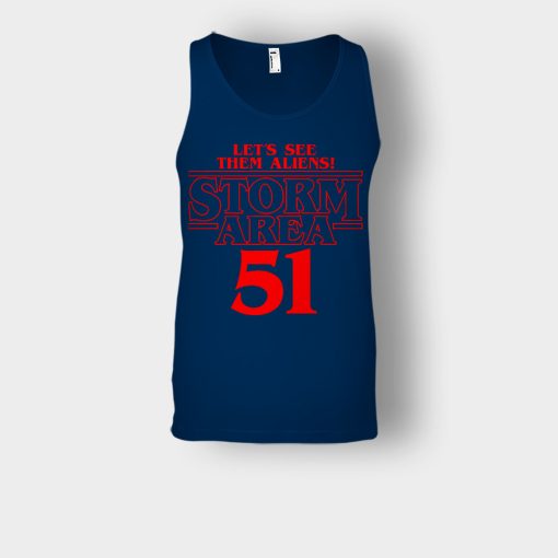 Lets-see-them-Aliens-Storm-Area-51-Stranger-Things-Unisex-Tank-Top-Navy