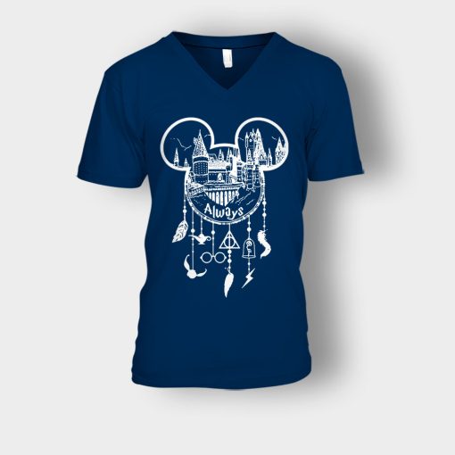 Lightning-Wizard-Disney-Mickey-Inspired-Unisex-V-Neck-T-Shirt-Navy