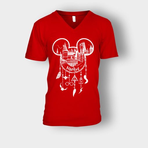 Lightning-Wizard-Disney-Mickey-Inspired-Unisex-V-Neck-T-Shirt-Red