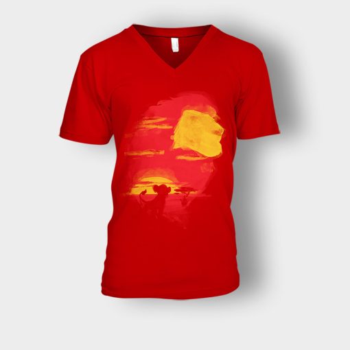 Lion-King-Daddy-Disney-Inspired-Unisex-V-Neck-T-Shirt-Red