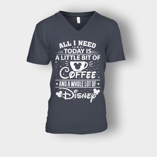 Little-Bit-Coffee-Disney-Inspired-Unisex-V-Neck-T-Shirt-Dark-Heather