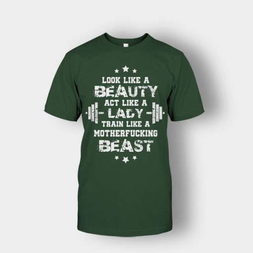 Look-Like-A-Beauty-Train-Like-A-Beast-Disney-Beauty-And-The-Beast-Unisex-T-Shirt-Forest
