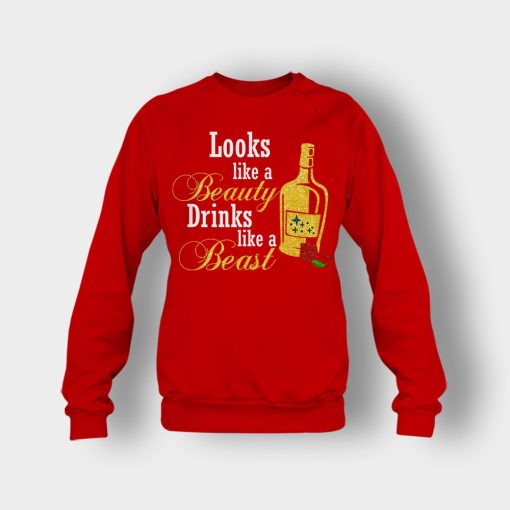 Look-Like-The-Beauty-Drinks-Like-A-Beast-Disney-Beauty-And-The-Beast-Crewneck-Sweatshirt-Red