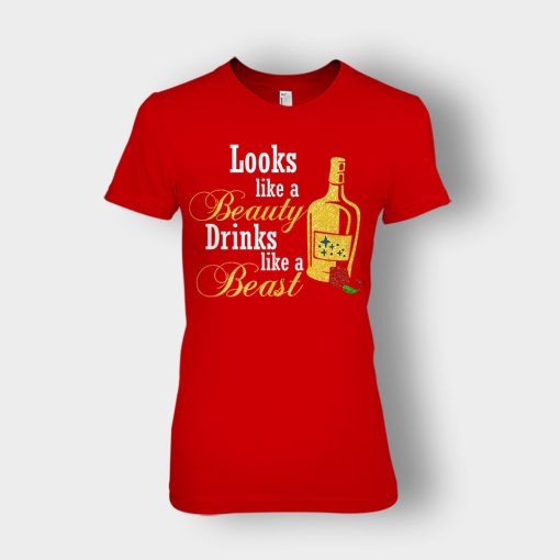 Look-Like-The-Beauty-Drinks-Like-A-Beast-Disney-Beauty-And-The-Beast-Ladies-T-Shirt-Red