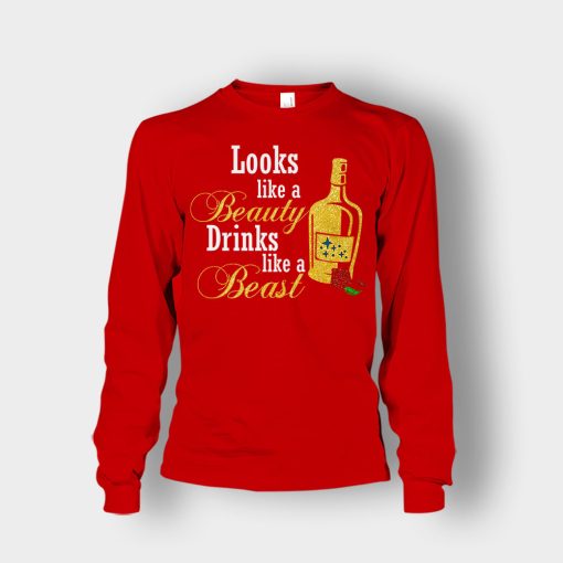 Look-Like-The-Beauty-Drinks-Like-A-Beast-Disney-Beauty-And-The-Beast-Unisex-Long-Sleeve-Red