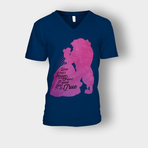 Love-Doesnt-Need-To-Be-Perfect-Disney-Beauty-And-The-Beast-Unisex-V-Neck-T-Shirt-Navy