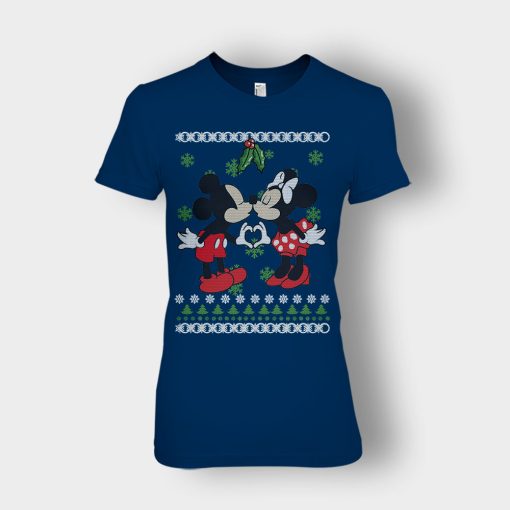 Love-Line-Christmas-Disney-Mickey-Inspired-Ladies-T-Shirt-Navy