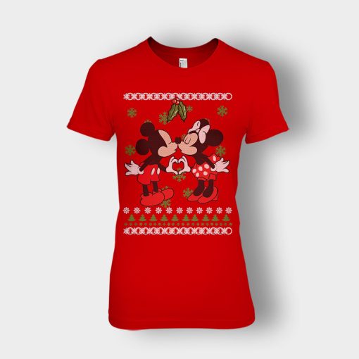Love-Line-Christmas-Disney-Mickey-Inspired-Ladies-T-Shirt-Red