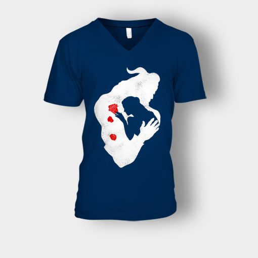 Love-No-Borders-Disney-Beauty-And-The-Beast-Unisex-V-Neck-T-Shirt-Navy