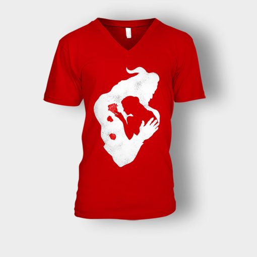 Love-No-Borders-Disney-Beauty-And-The-Beast-Unisex-V-Neck-T-Shirt-Red