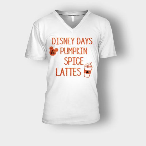 Magical-Days-and-Pumpkin-Spice-Disney-Inspired-Unisex-V-Neck-T-Shirt-White