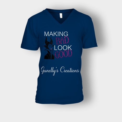 Making-Bad-Look-Good-Disney-Maleficient-Inspired-Unisex-V-Neck-T-Shirt-Navy