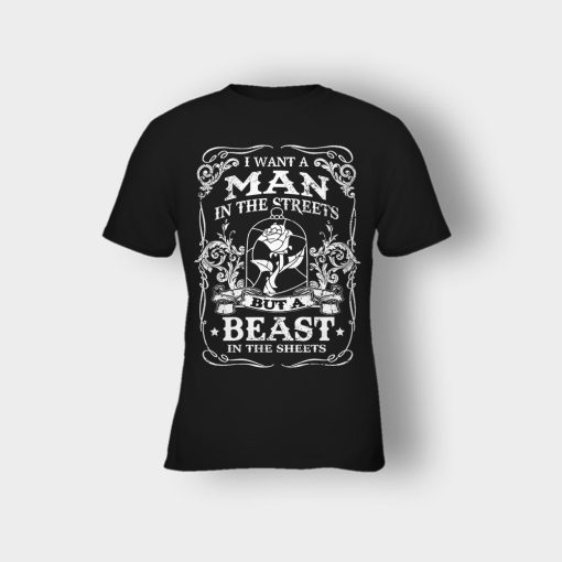 Man-Is-The-Street-Beauty-In-The-Sheet-Disney-Beauty-And-The-Beast-Kids-T-Shirt-Black