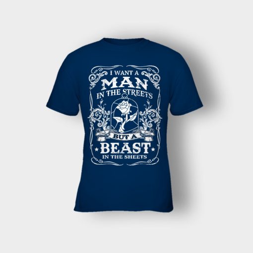 Man-Is-The-Street-Beauty-In-The-Sheet-Disney-Beauty-And-The-Beast-Kids-T-Shirt-Navy