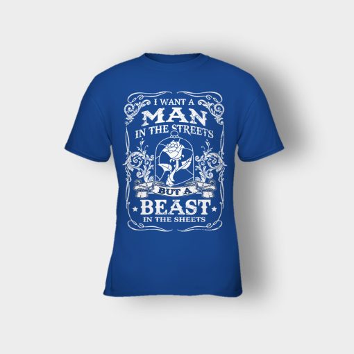 Man-Is-The-Street-Beauty-In-The-Sheet-Disney-Beauty-And-The-Beast-Kids-T-Shirt-Royal