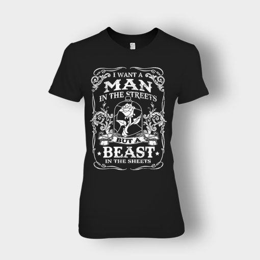 Man-Is-The-Street-Beauty-In-The-Sheet-Disney-Beauty-And-The-Beast-Ladies-T-Shirt-Black