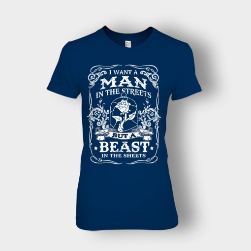 Man-Is-The-Street-Beauty-In-The-Sheet-Disney-Beauty-And-The-Beast-Ladies-T-Shirt-Navy