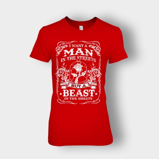 Man-Is-The-Street-Beauty-In-The-Sheet-Disney-Beauty-And-The-Beast-Ladies-T-Shirt-Red